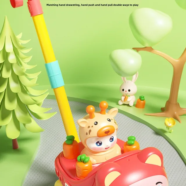 2025 New Children's Cartoon Hand-Push Walker Comfortable Hand Feel Thickened Anti-slip Wheel Children's Toddler Training Toy 6
