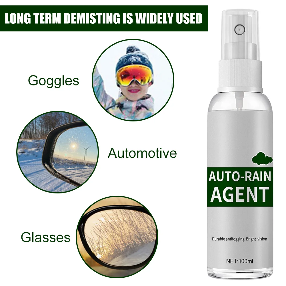 100ML Car Windshield Windows Clear Anti-Fog Agent Waterproof Rainproof  Anti-Fog Spray Bathroom Cleaner Car Cleaning Repellent