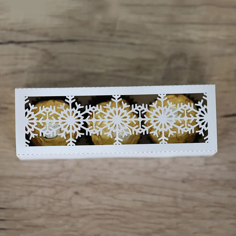 50Pcs Laser Cut Christmas Snowflake Packaging Gift Boxes, Drawer Style Candy Chocolate ... - SKU CPGB2143 - UGI Packaging