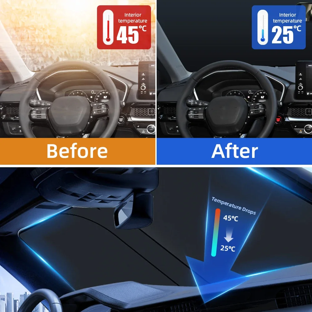 Magnetic Car Shade Front Windshield UV Protection Shield Auto Styling Folding Car Window Sun Shade Windshield Block Cover