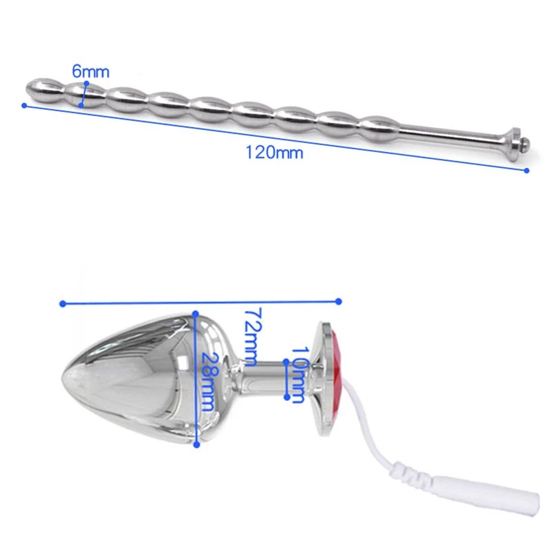 Electro Penis Stimulator Ring Anal Butt Plug for Men Electric Shock Medical Themed Sex Toy BDSM Estim Penis Plug Urethra Dilator electro sex toys electric sex toys penis rings