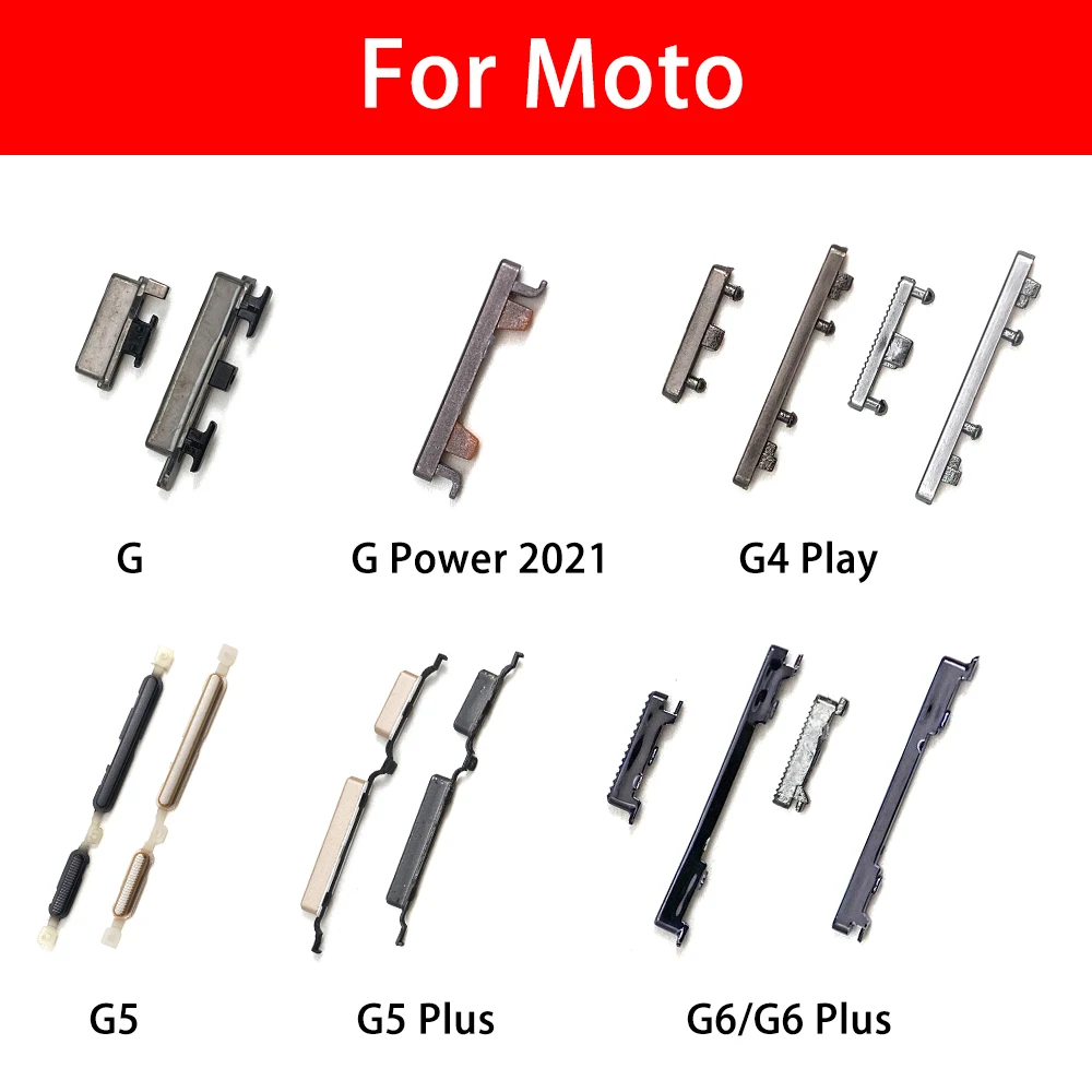 

New Power Volume Side Button For Moto G Power 2021 G5 G6 Plus Power On Off Volume Switch Key Replacement Parts