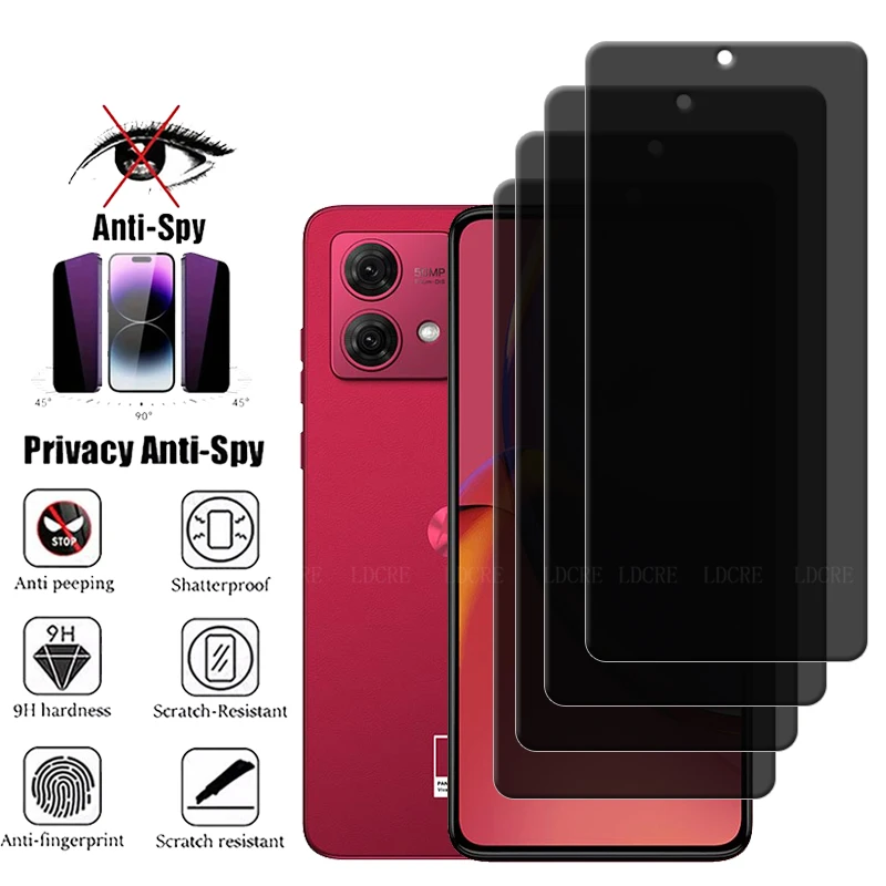 Privacy Anti-Spy Tempered Glass Screen Protector - 4 Pack, 9H HD Clarity