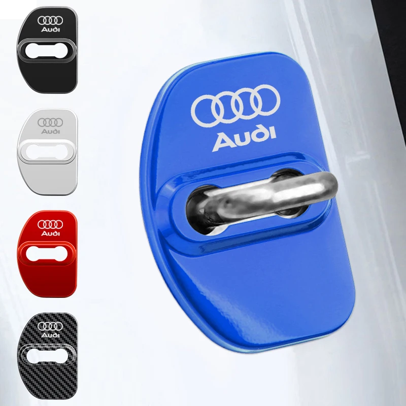 Car accessories 4 PCS Car Door Lock Cover for Audi A3 A4 A5 A6 A7 Q2 Q3 Q5 Q8 TT S3 S4 S5 S6 Stainless Steel Protective Cases