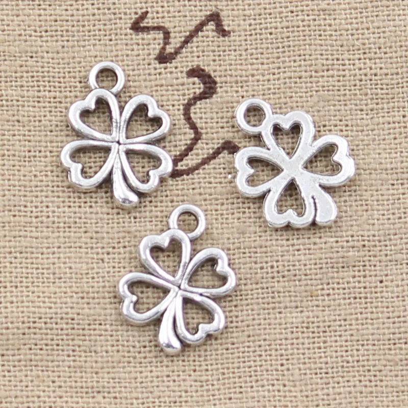30 Stück Charms Luck Irish Four Leaf Clover 17x14mm Antikherstellungsanhänger passend, Vintage tibetische Bronze, handgefertigter DIY-Schmuck