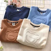 Sweat-shirt ours imprimé en acier pour garçons et adolescents, pull à manches longues pour filles et enfants, couverture en coton, Anime, nouvelle collection printemps-automne 5