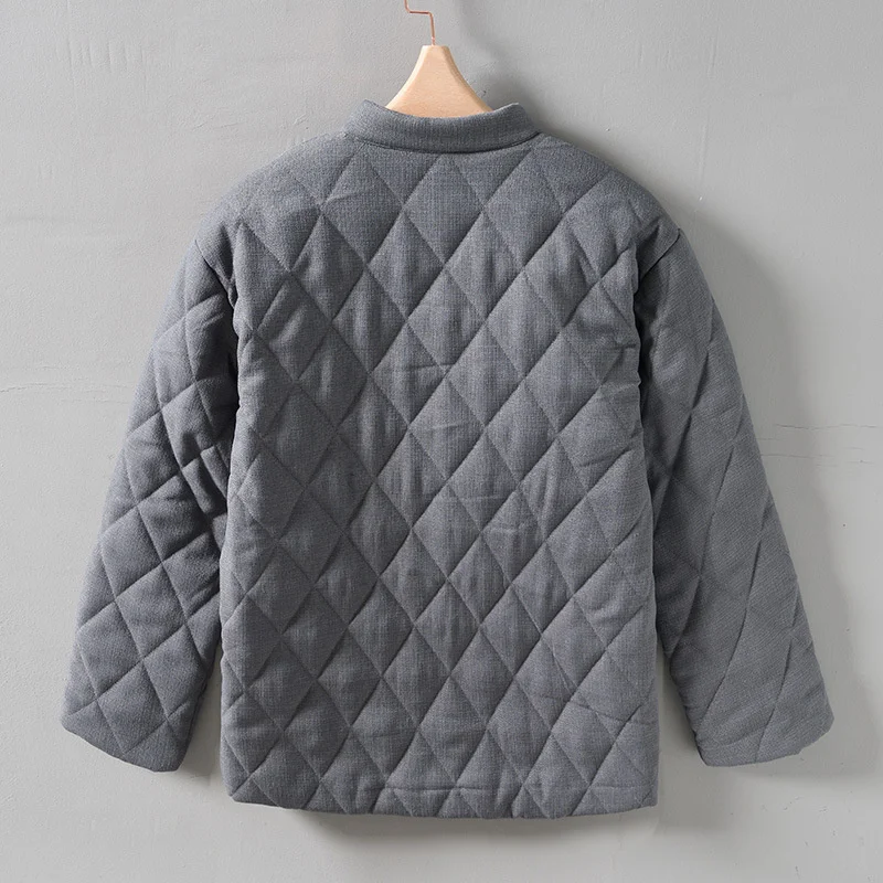 Japanese Style Stand Collar Padded Jacket For Men