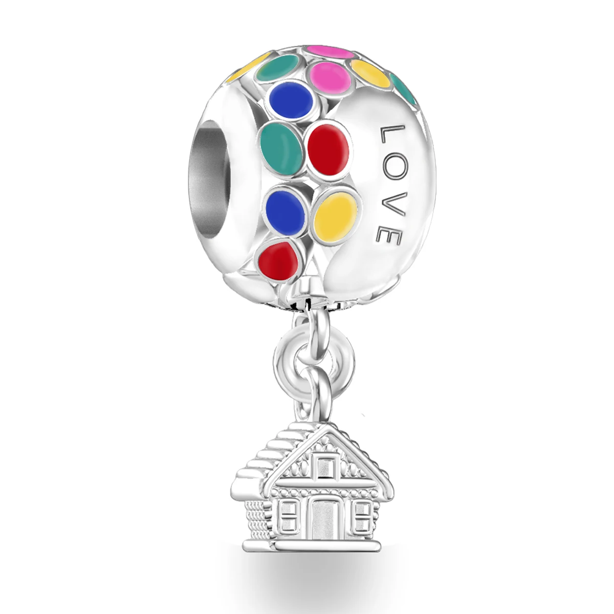 

925 Sterling Silver Bead love & dream Hot air balloon Dangle charms Fit Original Pandora Bracelet Women Classic Style Jewelry