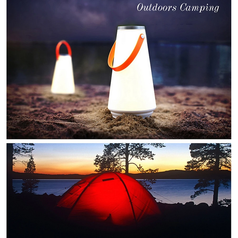 

Creative Led Nachtlampje Thuis Tafellamp Usb Oplaadbare Draagbare Draadloze Touch Schakelaar Outdoor Camping Noodverlichting