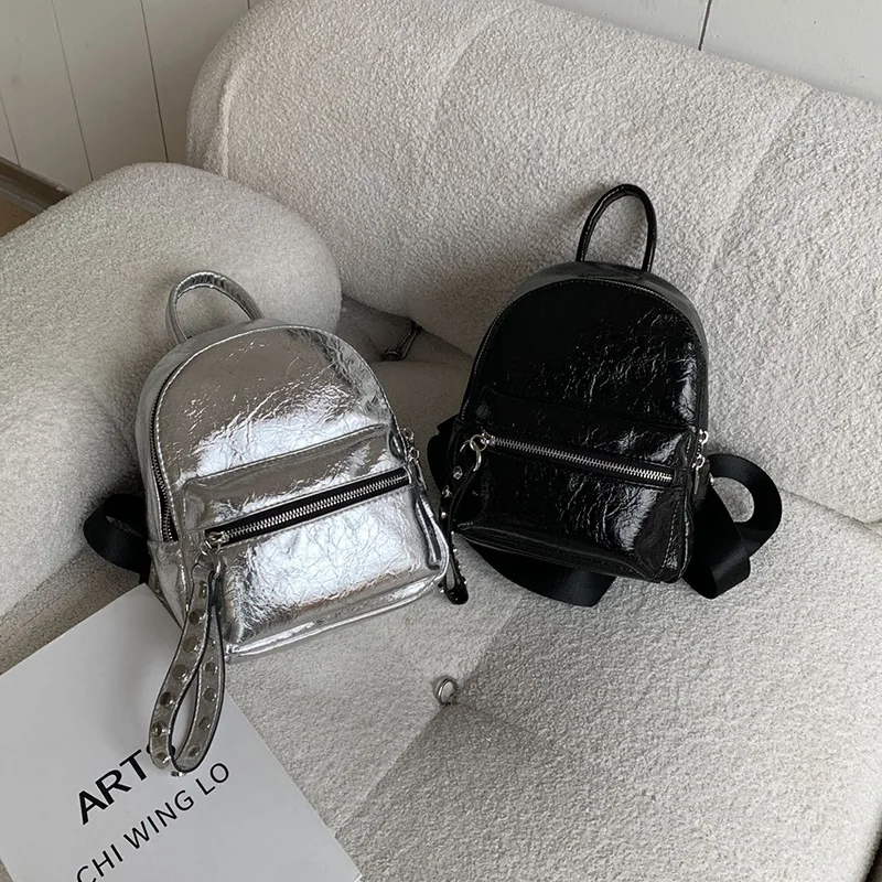 Stylish Small Backpack for Women with Rivet Accents for Daily Commuting