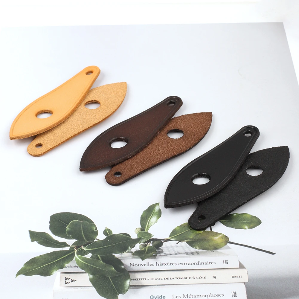 2Pcs Genuine Leather Zip Puller Replacement Leaf Shape Zipper Heads for Luggage Backpack Jacket Suitcase Bag Accessories