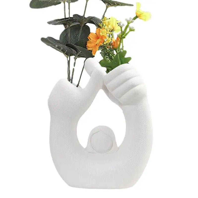 

Home Decor Female Body Art Vase Ornaments Decorative Porcelain Girl Hands Vase Room Office Decoration Crafts Human Body Vase