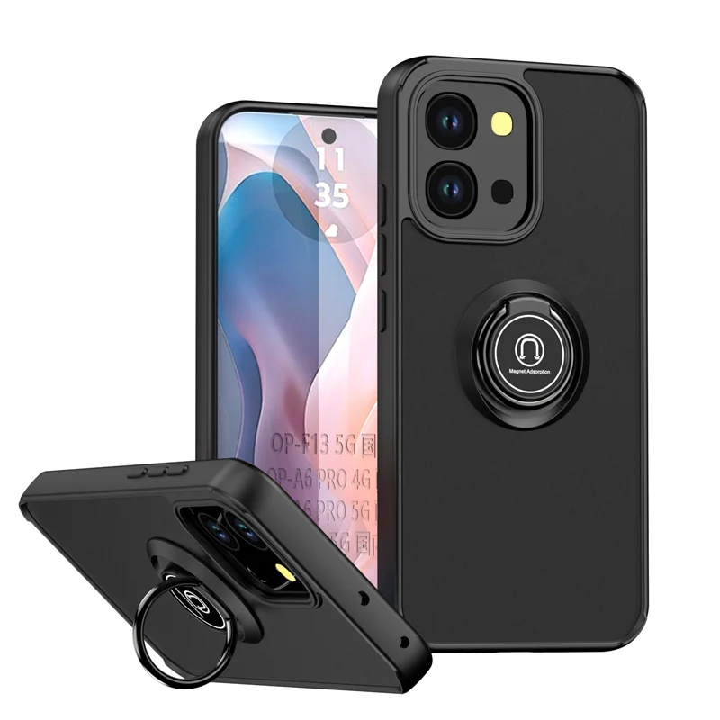 Armor Shockproof Matte Case with Ring Stand and Magnetic Holder