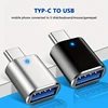 LED USB 3.0 To Type C Adapter OTG To USB C USB-A To Micro USB Type-C Female Connector For Samsung Xiaomi POCO Adapters 1