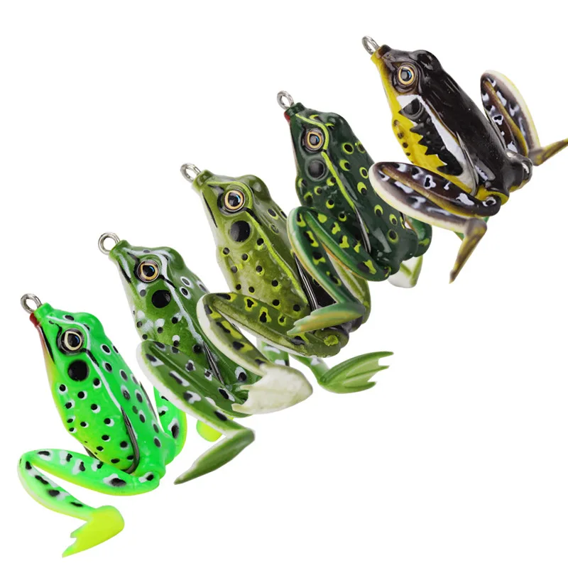 ZWICKE 5cm 5 Colors Frog Lure Frog Fake Bait Fishing Lure Top Water Ray Frog Artificial Minnow Crank Strong Artificial Soft Bait