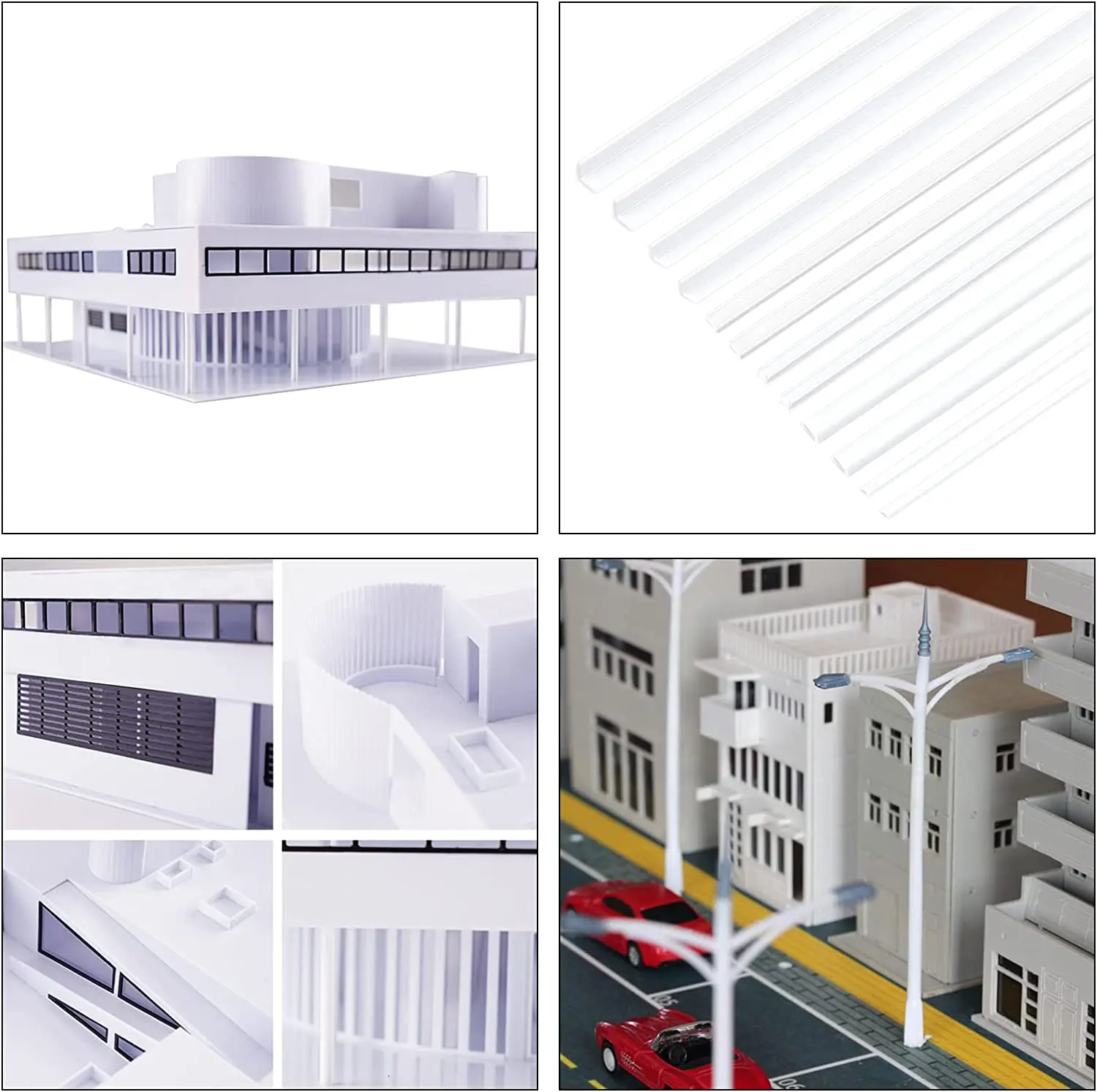 5/10pcs ABS Square Plastic Pipe For DIY house sand table model building