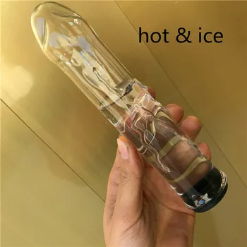 Hollow Glass Dildo Add Hot Ice Water Anal Plug Butt Plug Fake Penis Anus Massage Wand 2