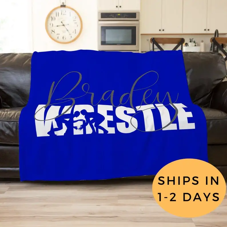

Wrestling Blanket, Customized Wrestling Gift, Personalized Wrestling Throw Blanket, Wrestling Coach Gift, Sport Fan Gift, Man Ca