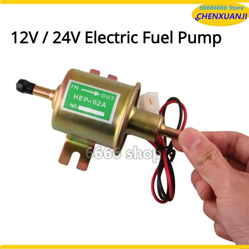 

12V / 24V Electric Fuel Pump Low Pressure Bolt Fixing Wire Diesel Petrol HEP-02A For Car Carburetor Motorcycle ATV