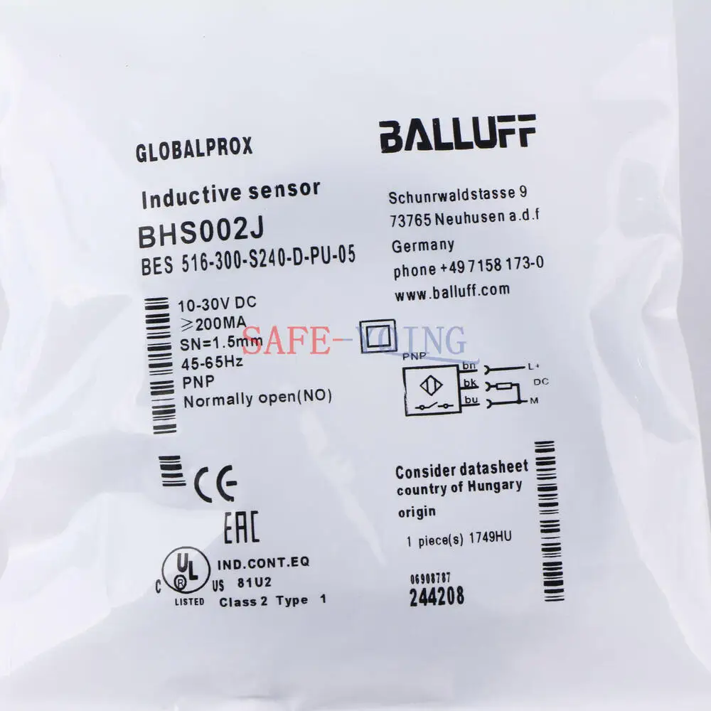 

1PCS BALLUFF BES 516-300-S240-D-PU-05 BHS002J Photoelectric Diffuse Sensor New