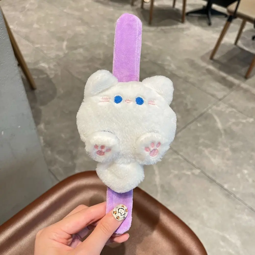 Siamese Cat Cat Slap Bracelet Series Simulation Pink Cat Plush Doll Slap Bracelet Soft Cute Doll Capybara Plush Wrist Band