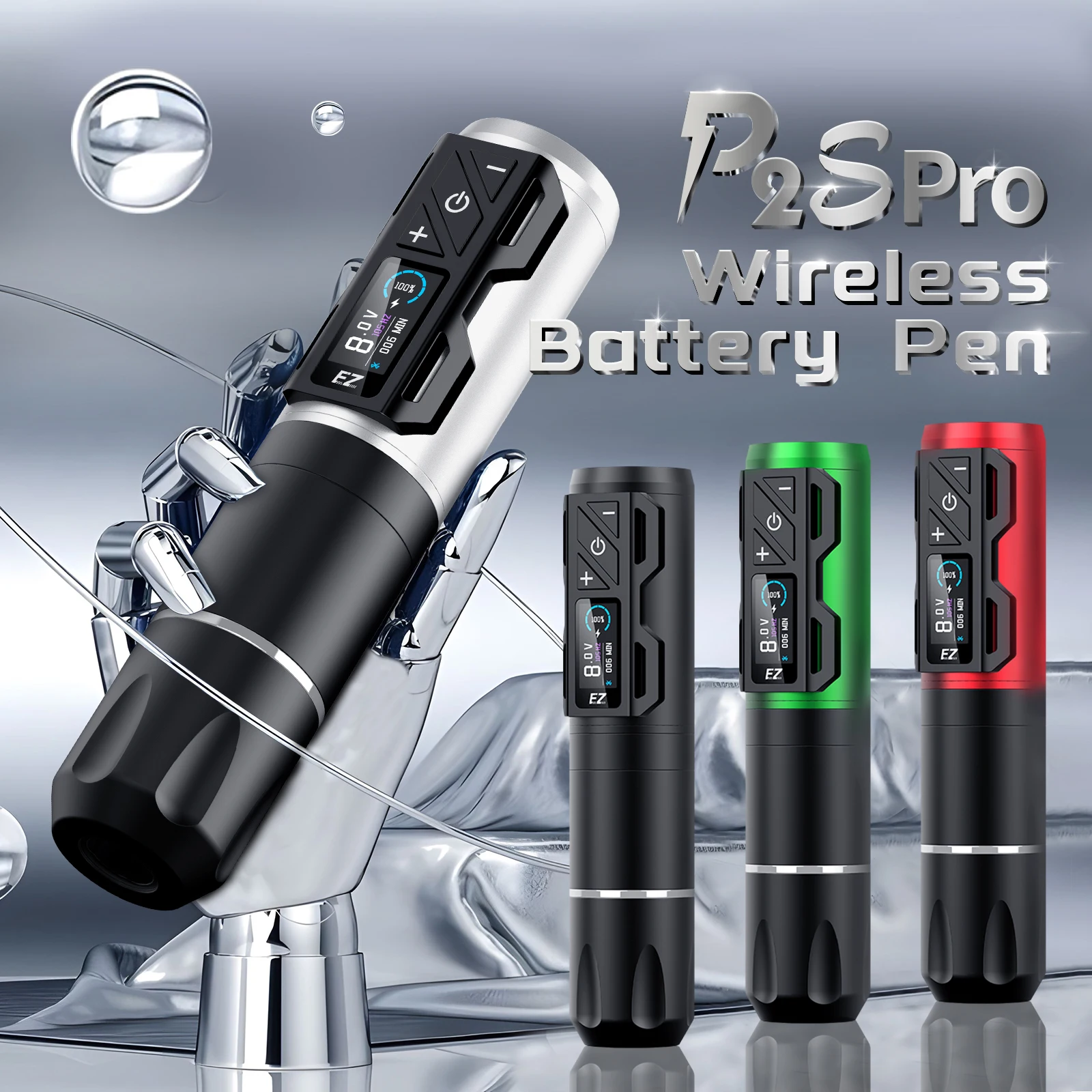 

EZ Portex P2S Pro Wireless Battery Tattoo Machine Pen Portable Power 1800mAh LED Digital Display for Cartridge Tattoo Needles