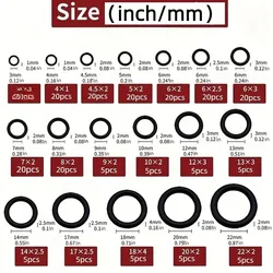 Premium 225 - Piece O - Ring Set: Durable, Oil & Water Resistant Rubber Seals (225pcs)