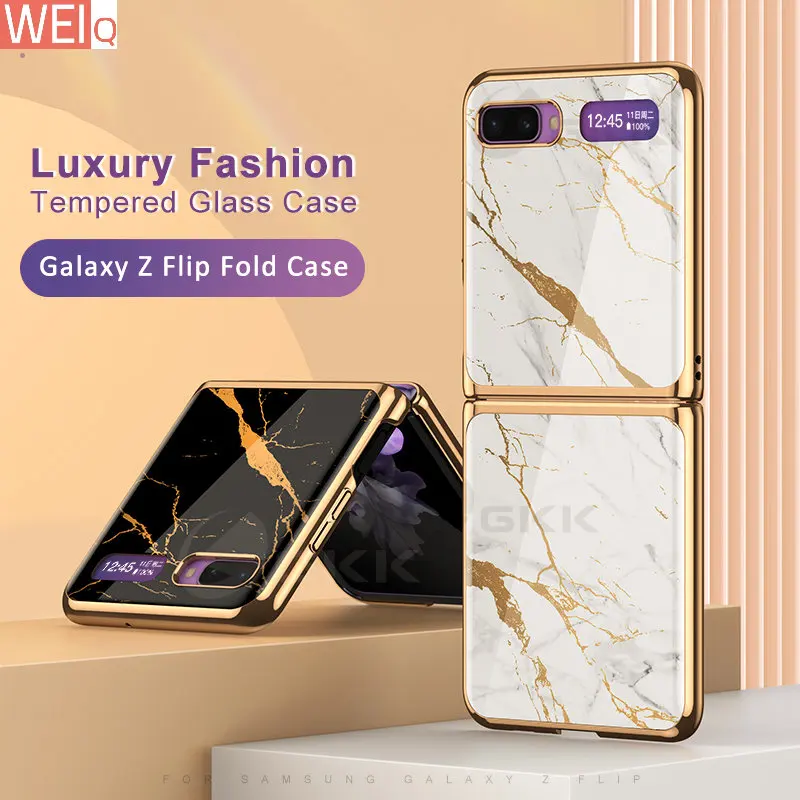 

Чехол-книжка из закаленного стекла с рисунком для Samsung Galaxy Z Flip 3 4