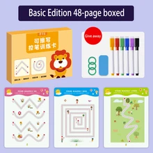

Reusable Pen Control Practice Copybook Calligraphy Practice Book Apprentissage Enfant A Copybook Used for Pen Control Training