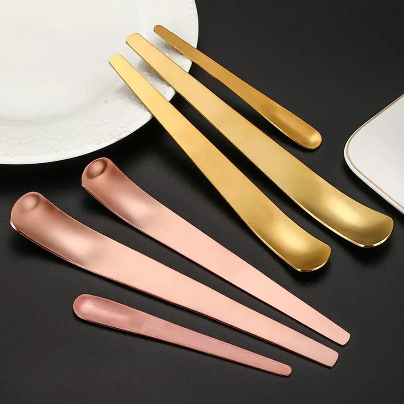 3-teiliges Set Flachkopf-Edelstahllöffel Kaffeemischlöffel Teelöffel Eiscreme-Kuchen-Dessertlöffel Bar Haushalt Küche Tischbesteck – Detail 3