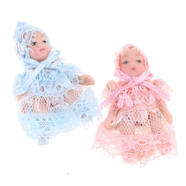 New 1:12 Dollhouse Miniature Cute Baby Doll People Model Body Joints Moveable Doll 6