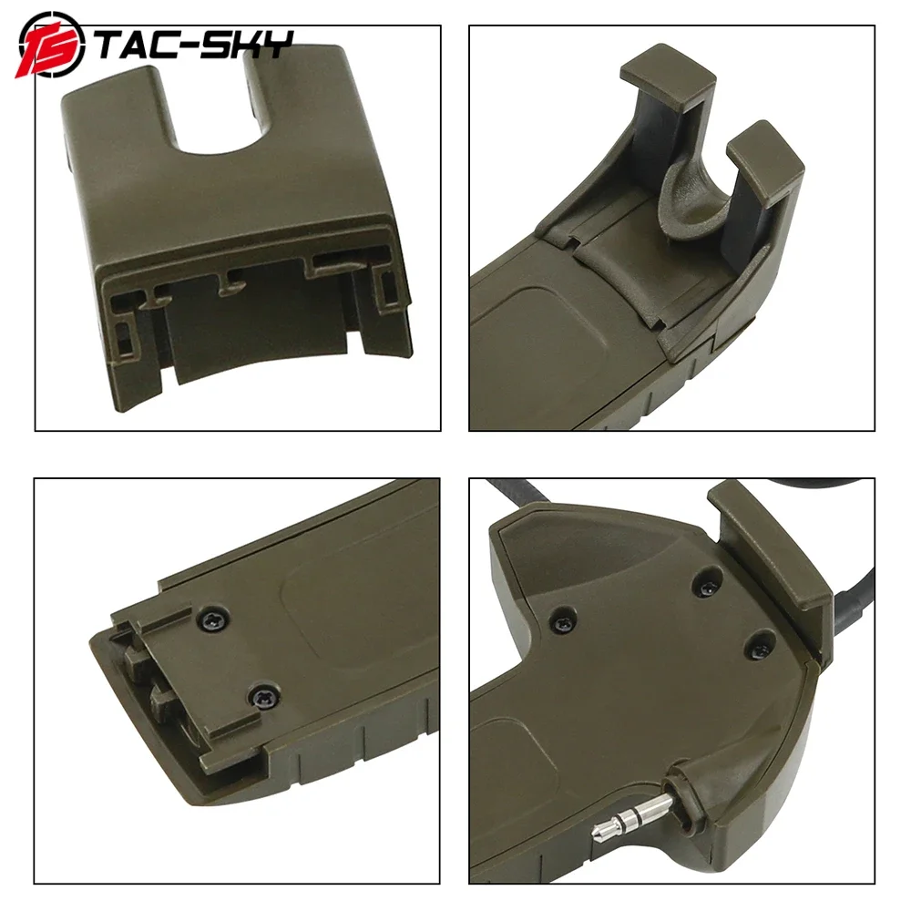 TS TAC-SKY Y cable microphone/silgex 2-pin PTT kit compatible with Walker's Razor Ultra Slim Electronic Over-Ear Tactical Headse