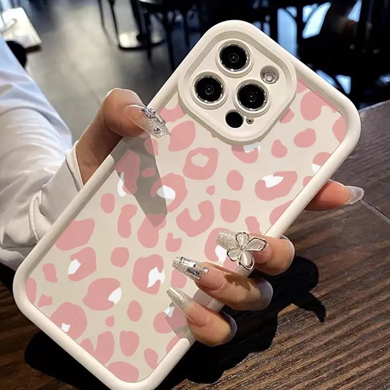 thumbnail image 1 of Funda de teléfono con estampado de leopardo rosa para iPhone, carcasa trasera de pantalla completa para iPhone 16, 15, 14, 13, 12, 11 Mini Pro Max, X, XR, XSMax, 6S, 6, 7, 8 Plus, SE20, Y2k, 1 of 4