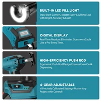 Pistolet à mastic électrique sans fil 6 vitesses pour l'étanchéité des fenêtres et des portes, compatible avec la batterie Makita 18V, portable pour usage domestique 7
