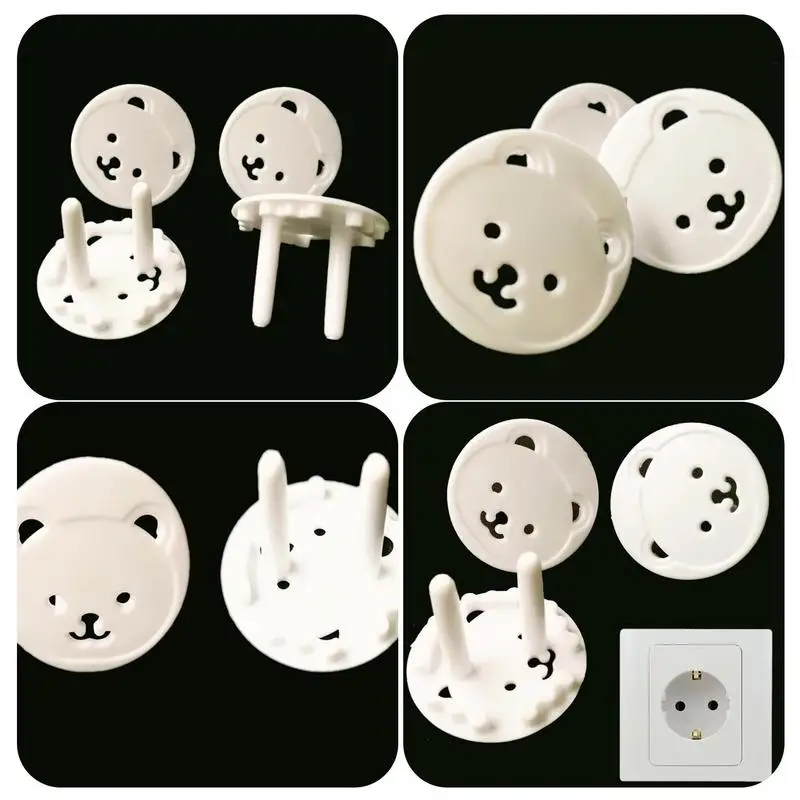 Child Proof Outlet Covers Outlet Plug Insulation Protector Cover Bear Design Child-Proof Electrical Plug Covers For Hotel Room