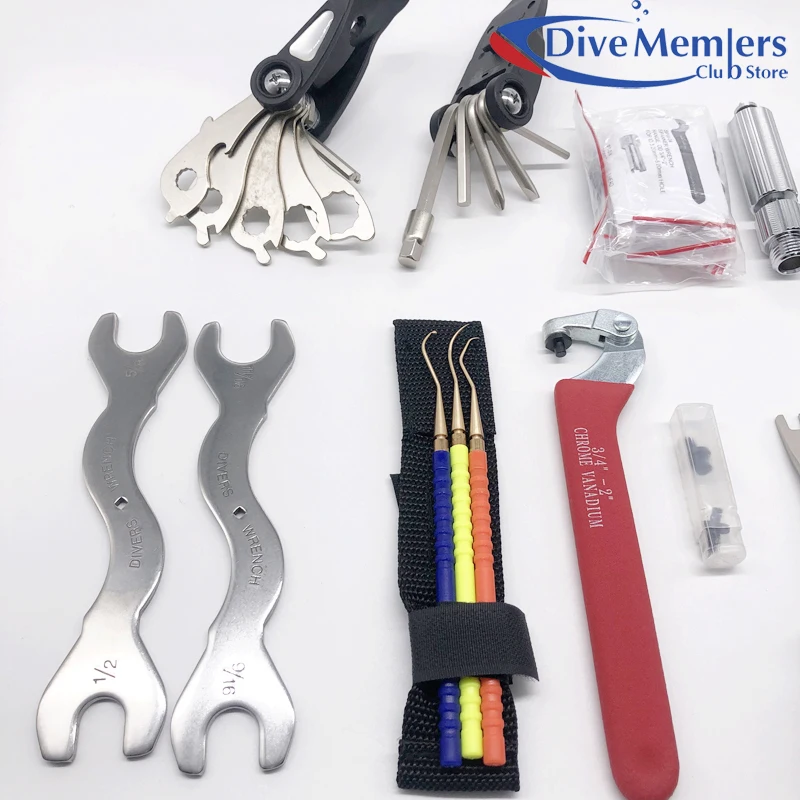 Special Offer Scuba Tool Kit Box with Mutifunctional Repaired Set For Diving Center Free Zipper Pouch Diving Tank Valve Repair