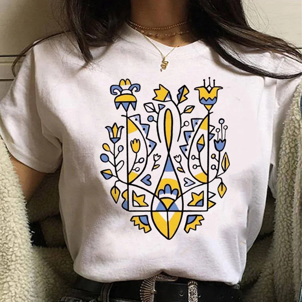  Ukraini Ukraine Flag T-Shirts Women Graphic Tshirts Japanese Summer Top Tees Girl Japanese Comic Funny T Shirts Clothes 