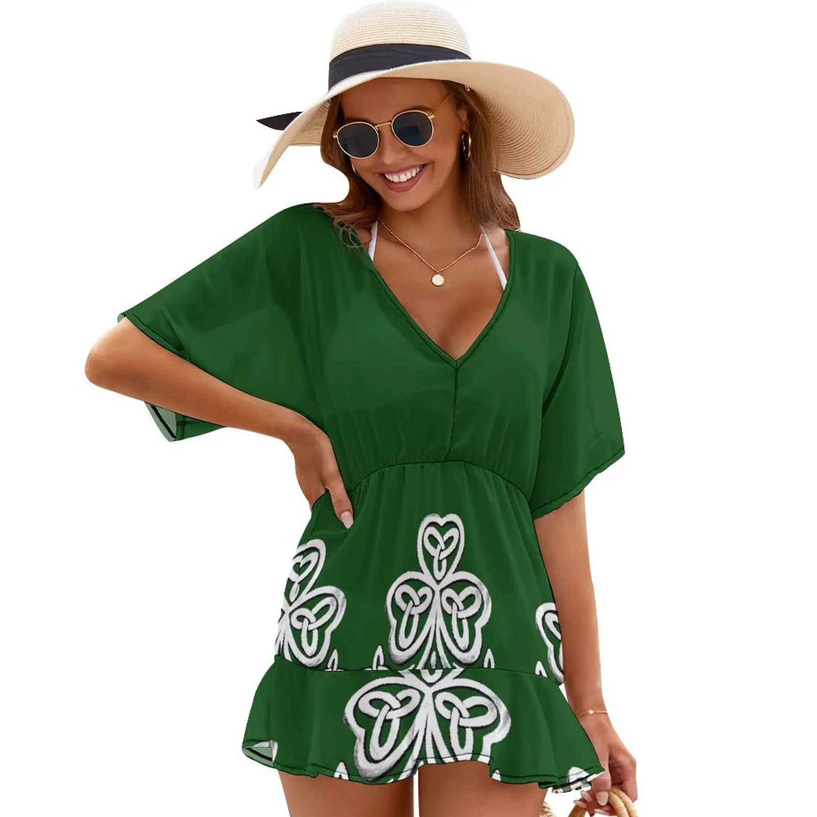 

celtic shamrock Cover Ups women's elegant loose dresses Women's evening dress Long dresses