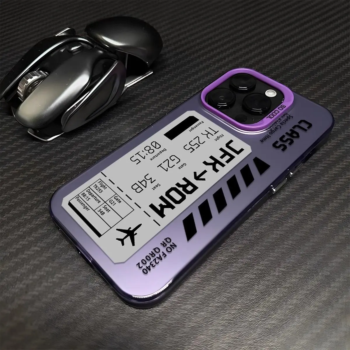 Deluxe Plane Ticket Design Matte Shockproof Phone Case
