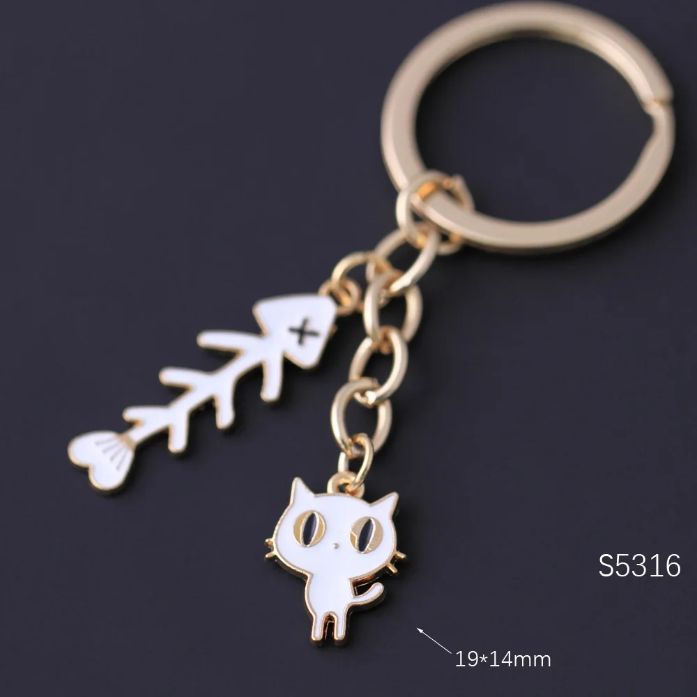 Lovely Cat Keychain For Women Colorful Enamel Key Chain Car Accessory Bag Pendant Friends Gifts Fashion Jewelry images - 6