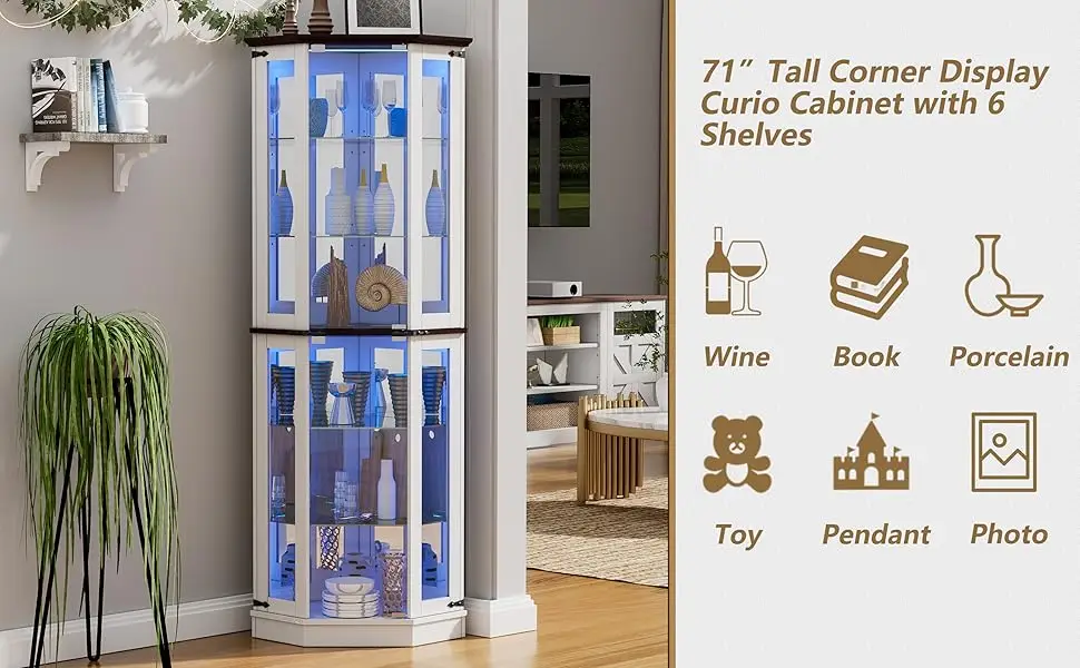 curio cabinets with glass doors