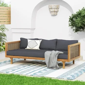 Outdoor Acacia Wood 3-Seater Daybed 1