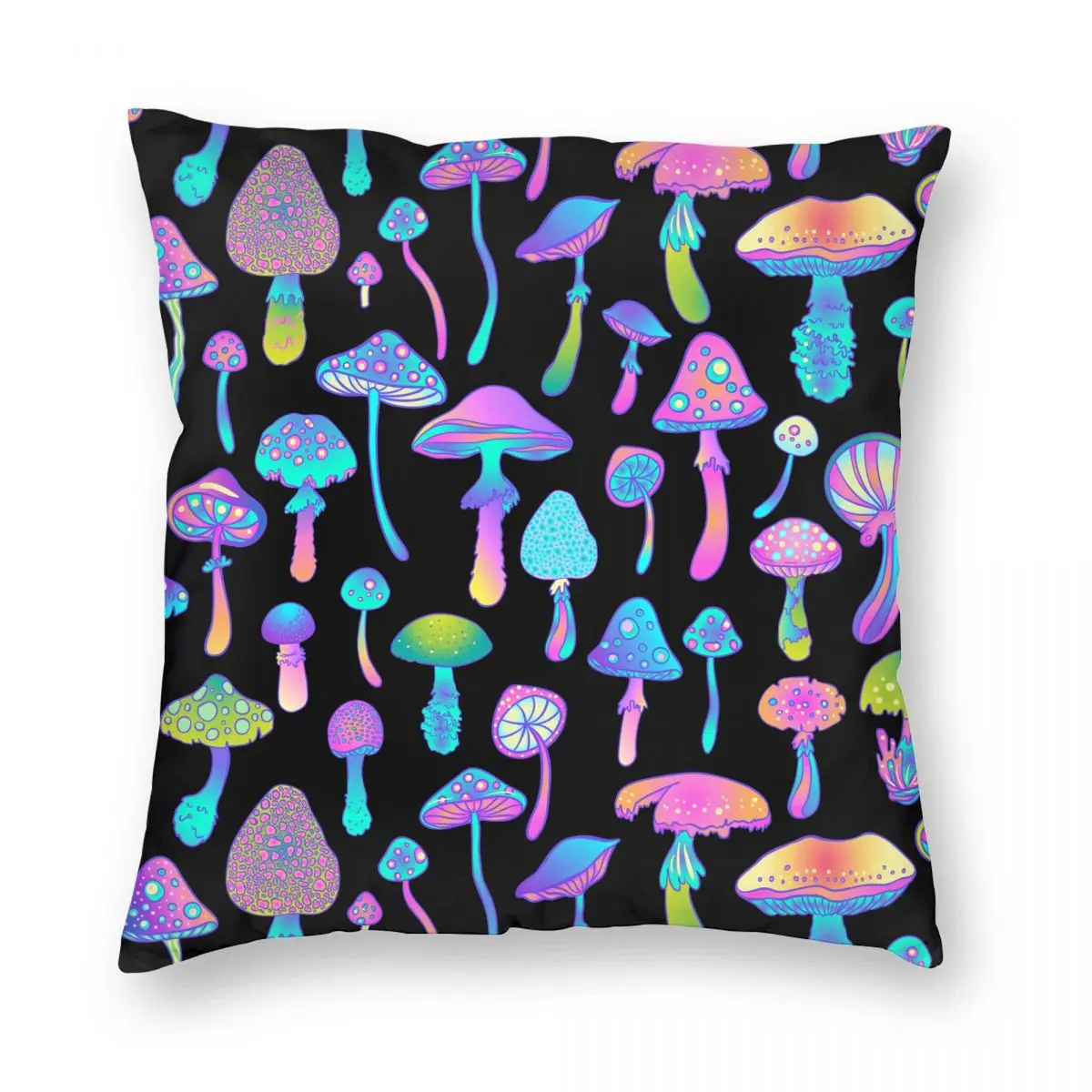 

Magic Mushrooms Pattern Vintage Pillowcase Printing Fabric Cushion Cover Decorative Psychedelic Pillow Case Cover Home 40X40cm