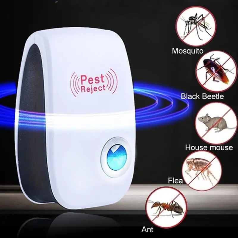 Pest Repeller Eletrônico Ultrasonic Pest Rejeitar Rato Barata Dispositivo De Controle De Pragas Doméstico Mosquito Assassino UE EUA Plug