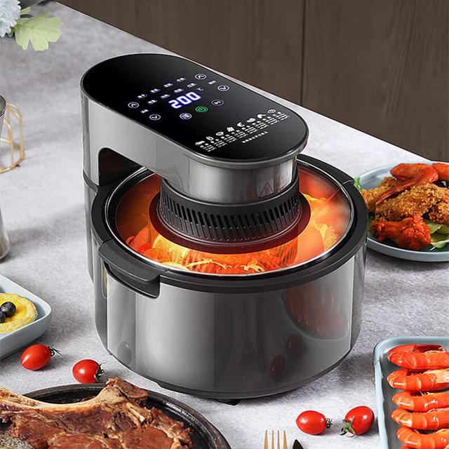 SHengwin 220V Multifunction Air Fryer Household Touch Screen 5L Electric Oil-Free Fryer