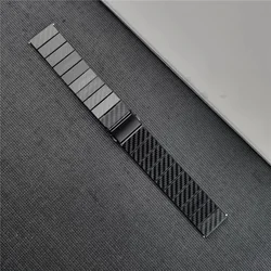 Premium 22mm Carbon Fiber Watch Band Replacement Bracelet - 22mm Universal (Black)
