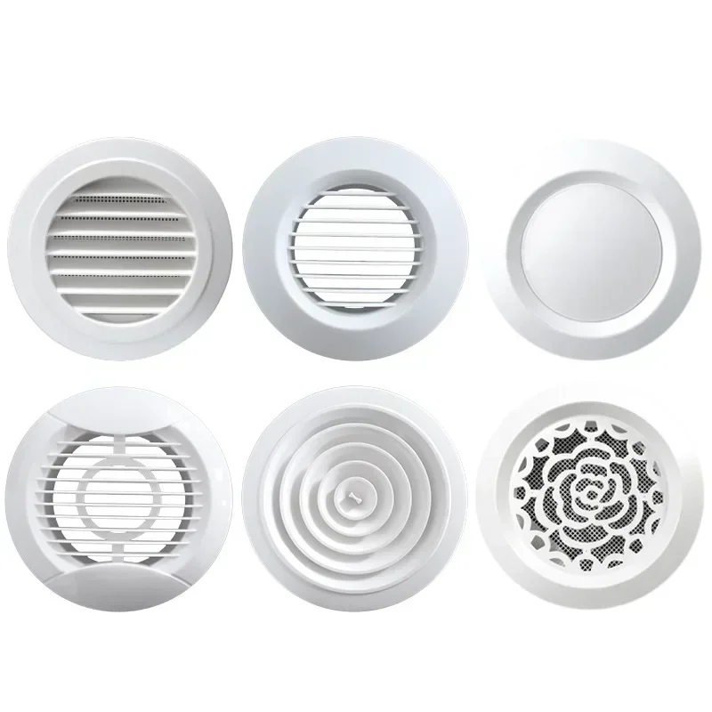 Adjustable Air Ventilation Cover Round Ducting Ceiling Wall Hole Air Vent Grille Louver Kitchen Bath Exhaust Wind Outlet System