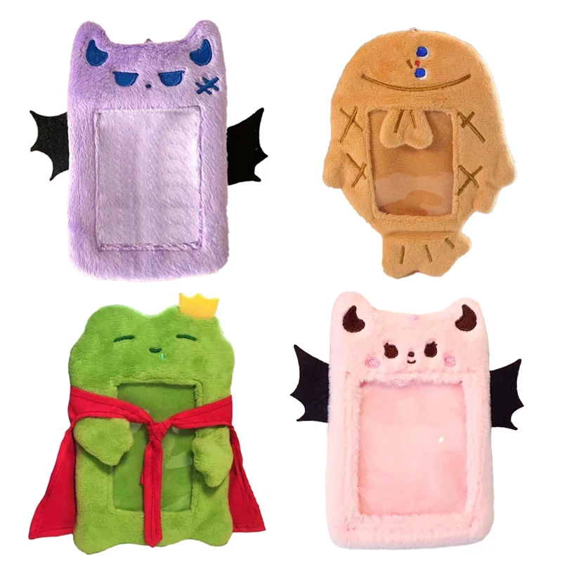 Korean Style Wing Demon Plush Photocard Holder Cute Card Set For Girls Students Love Idol Photo Display Hanging Picture Sleeves takara tomy summer hello kitty thin section boys and girls outdoor sunscreen breathable ice sleeves students cute sleeves