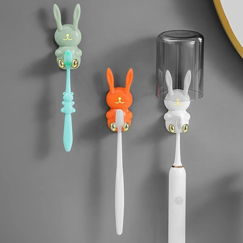 Cute-Rabbit-Toothbrush-Holder-Punch-free-Toothbrush-Shelving-Strong ...
