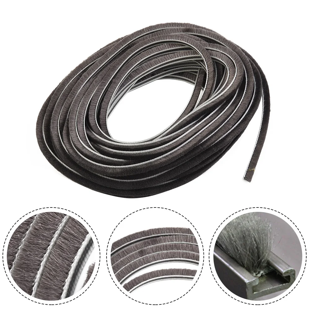 10m Weatherproof Brush Seal Strip - Sound Insulation & Dust-Proof Home Accessory